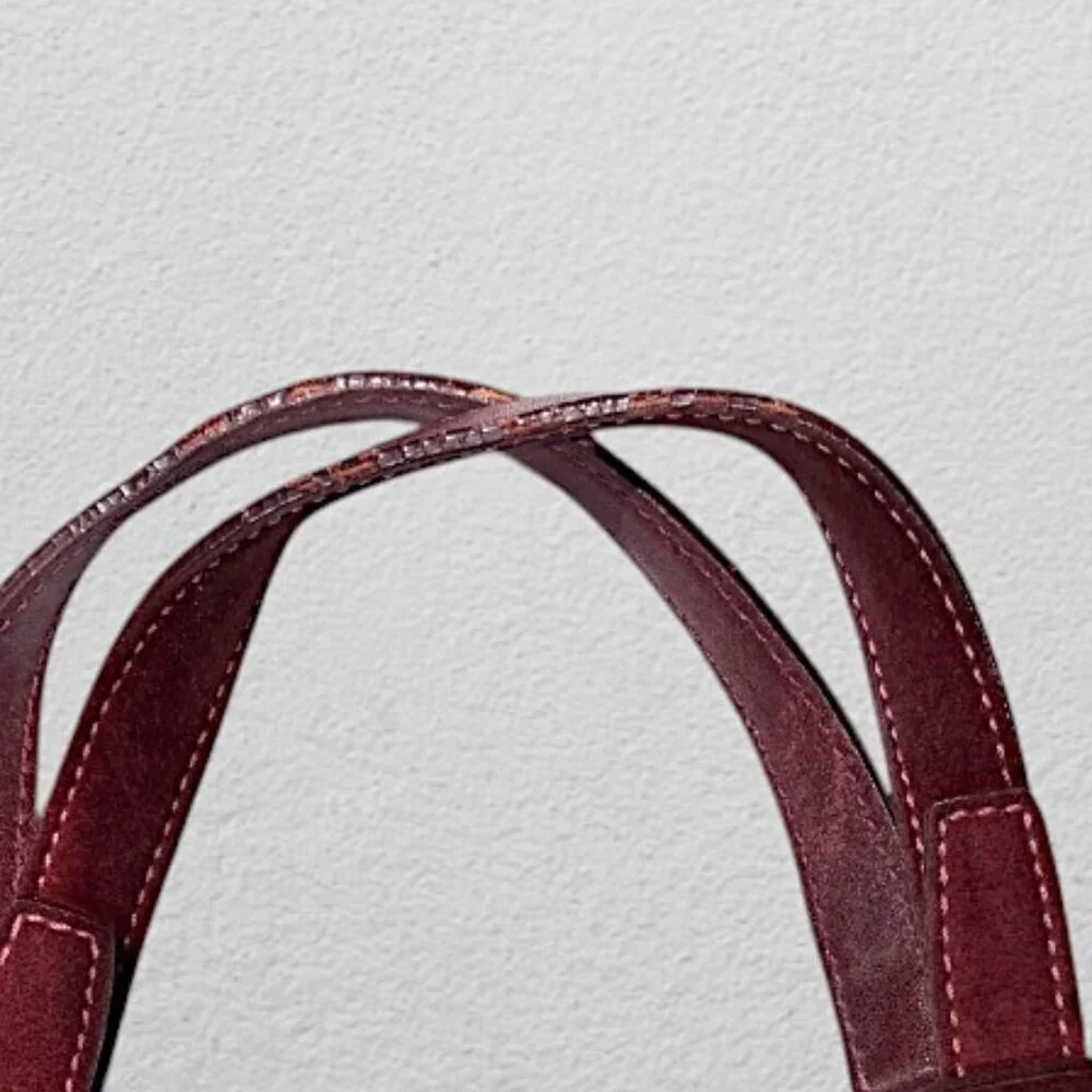 Coach 8B03 Burgundy Suede Hampton Bordeaux Tote - Picture 11 of 15